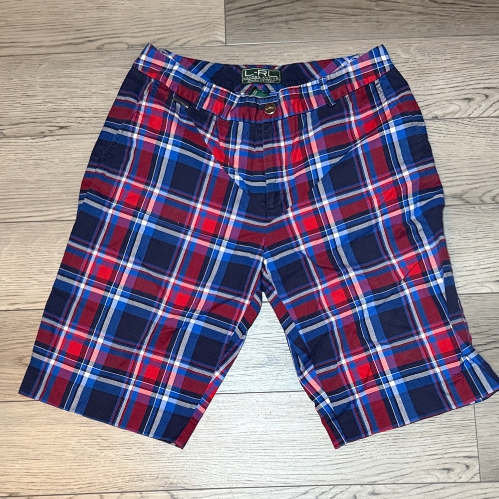 Lauren Ralph Lauren Bermuda Plaid LRL Women's Active Cotton Plaid Shorts Size 6